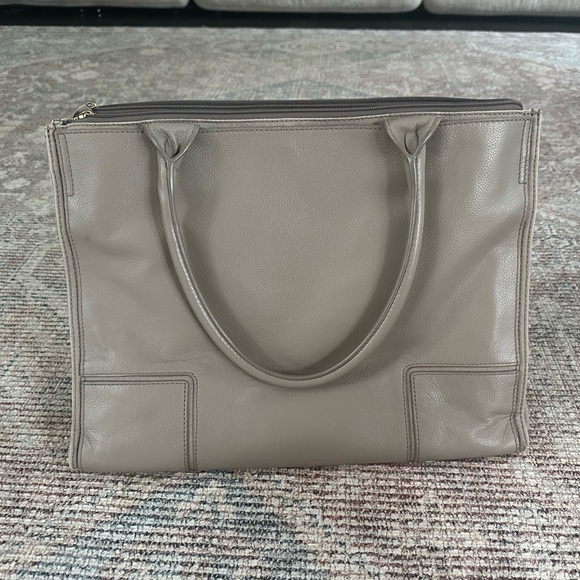 Tory Burch Ella Canvas Leather Tote in French Gray - Picture 2 of 12